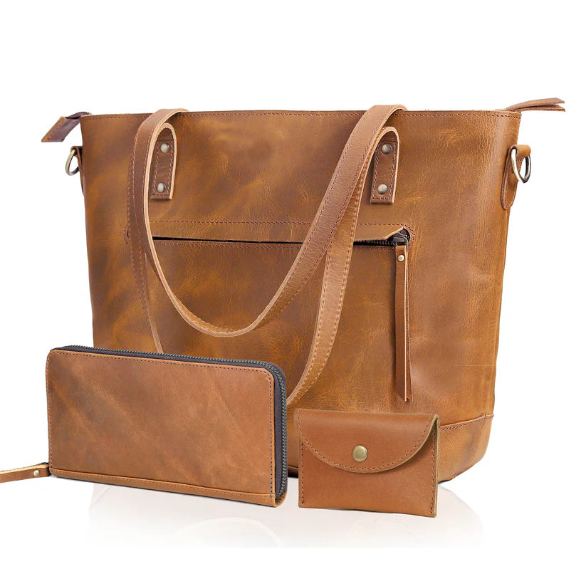 SCARLETT BUFFALO LEATHER TOTE BAG