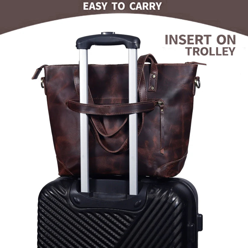 SCARLETT BUFFALO LEATHER TOTE BAG