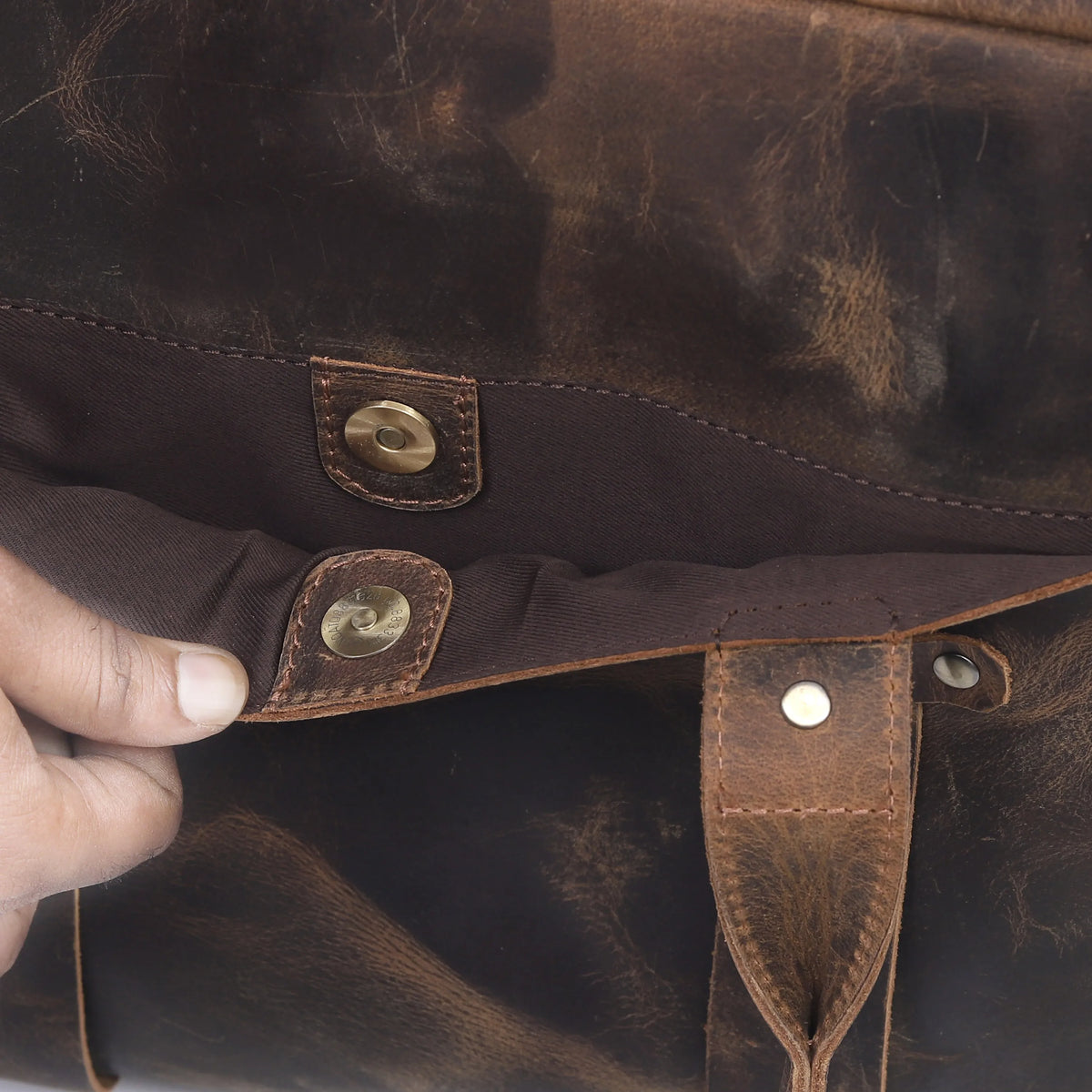 Rustic Brown Leather Laptop Briefcase