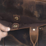 Rustic Brown Leather Laptop Briefcase