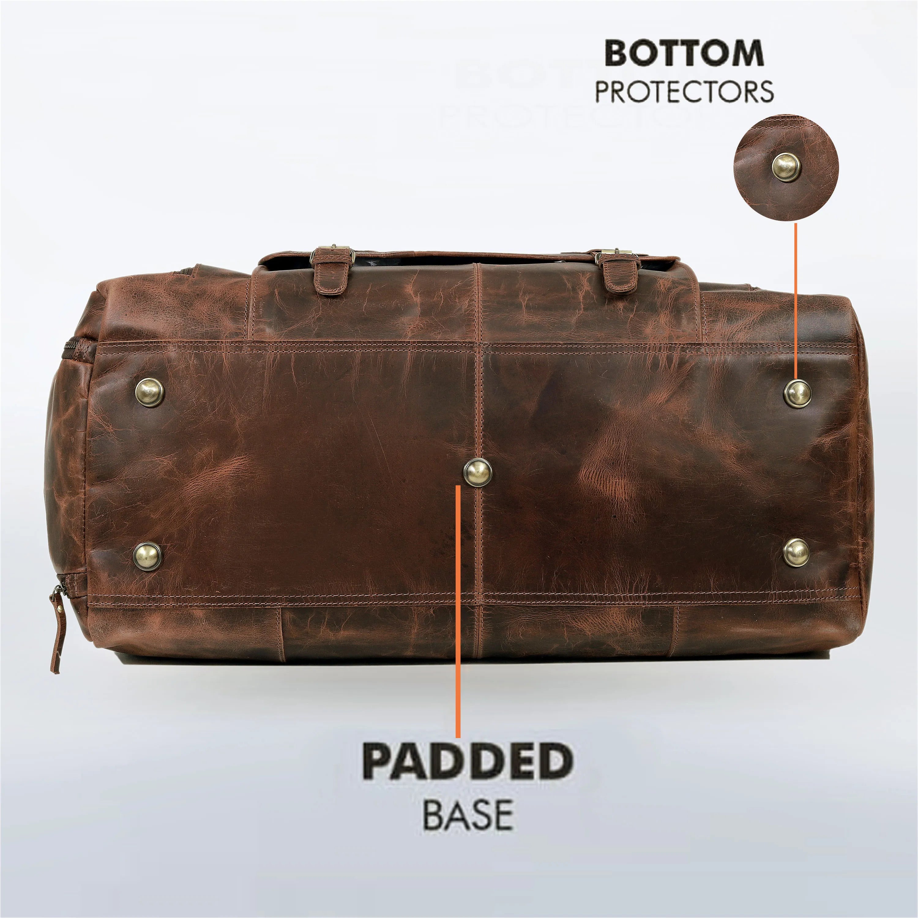 Vintage Leather Travel Duffle Bag