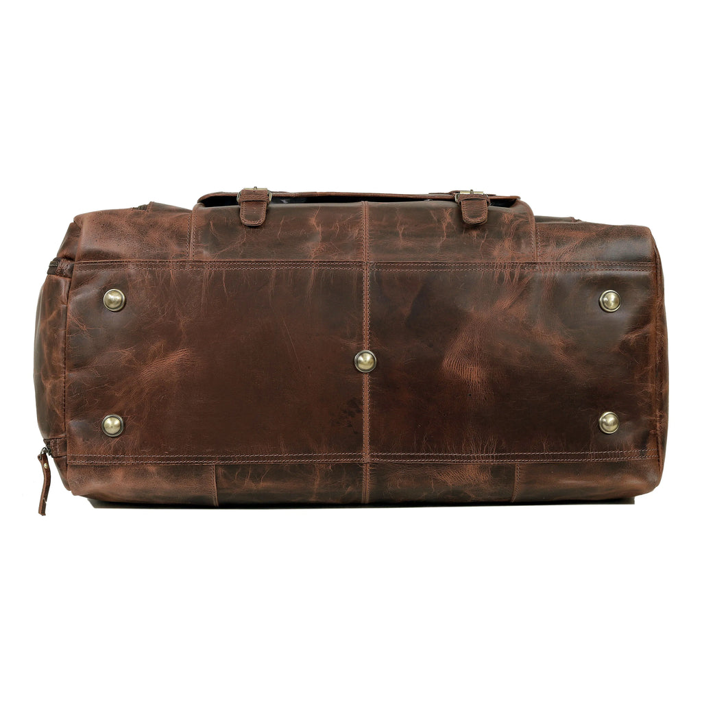 Vintage Leather Travel Duffle Bag
