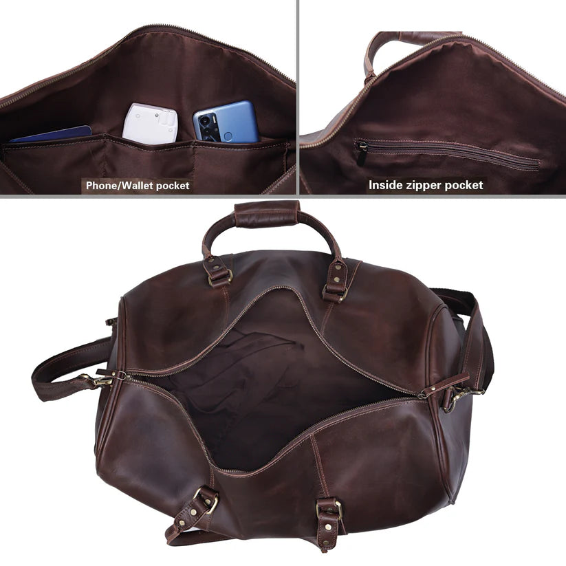 Lincoln Leather Duffel  Bag For Men