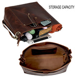 SYDNEY BUFFALO LEATHER TOTE - BROWN