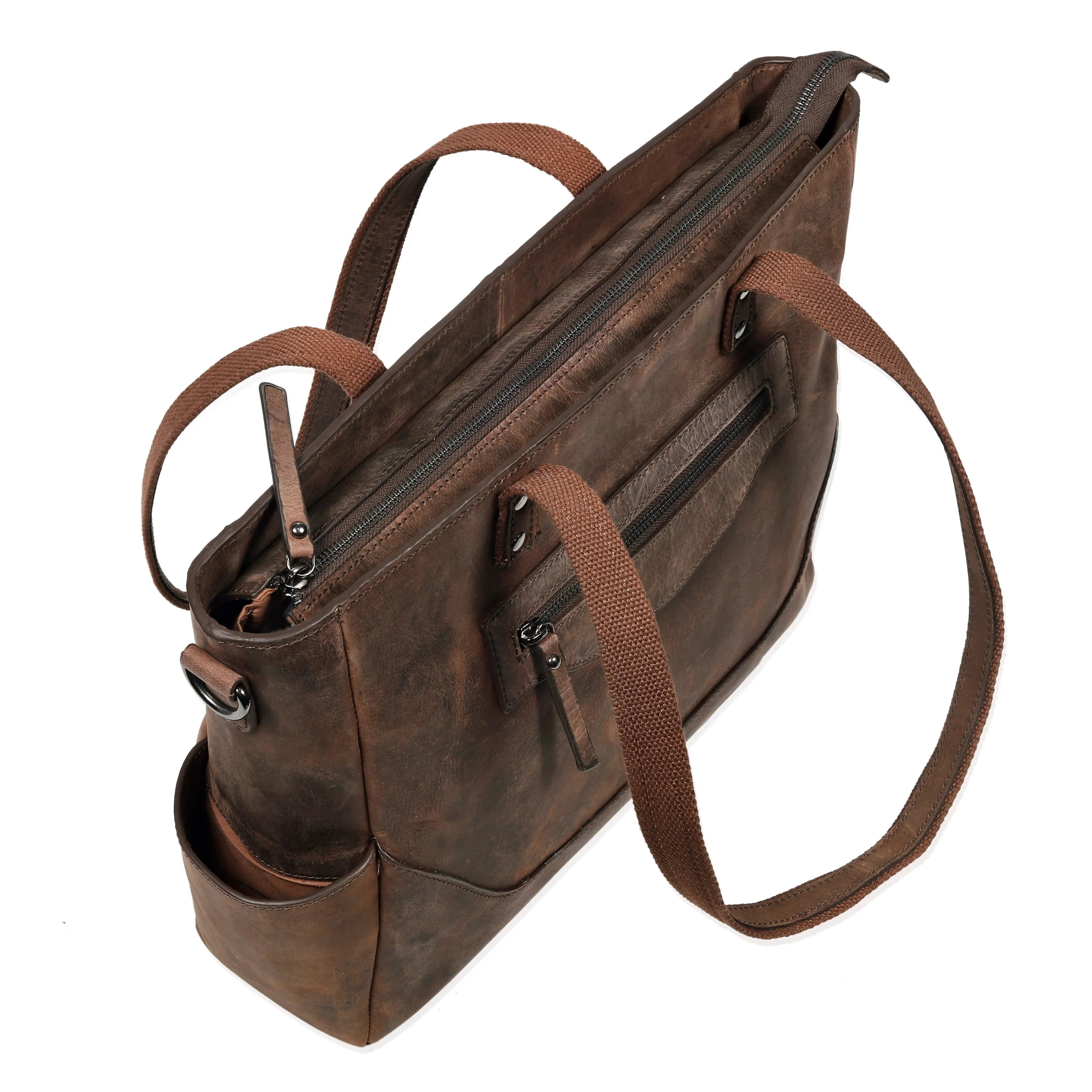 Vintage Brown Leather Carryall Tote – Rustic Everyday Work Bag