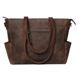 Vintage Brown Leather Carryall Tote – Rustic Everyday Work Bag
