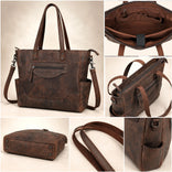 Vintage Brown Leather Carryall Tote – Rustic Everyday Work Bag