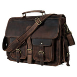 Multi Pocket Vintage Leather Messenger Bag