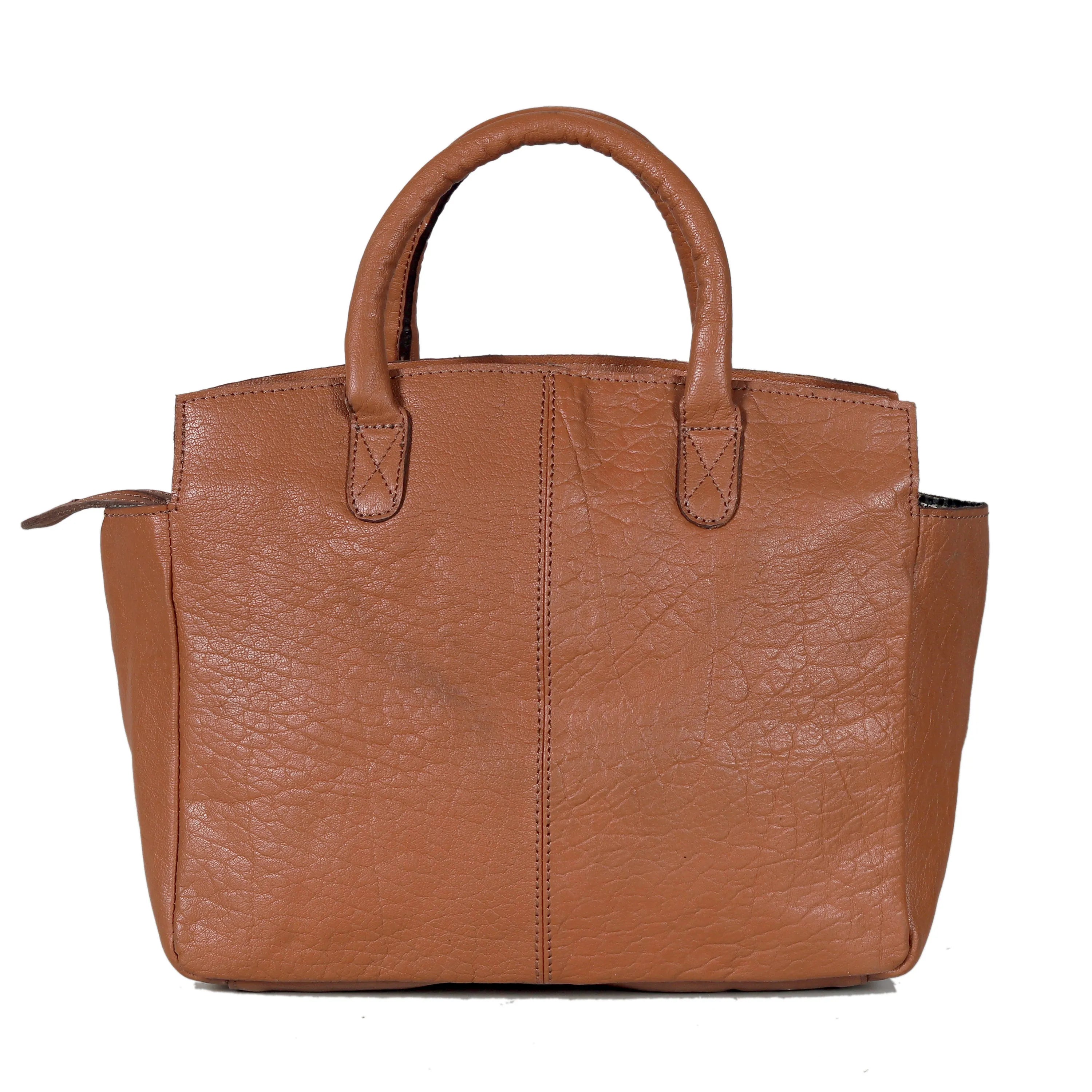 Women's Full-Grain Leather Tote Bag with Top Handles