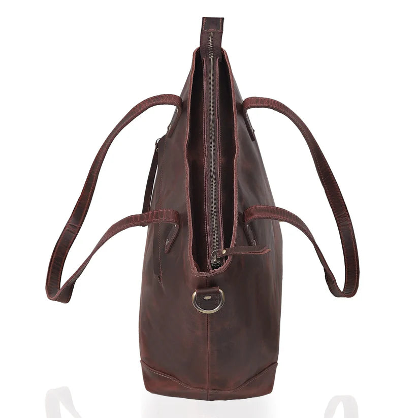 SCARLETT BUFFALO LEATHER TOTE BAG