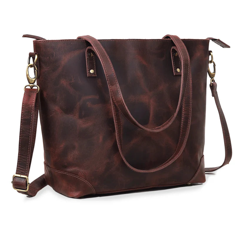 SCARLETT BUFFALO LEATHER TOTE BAG