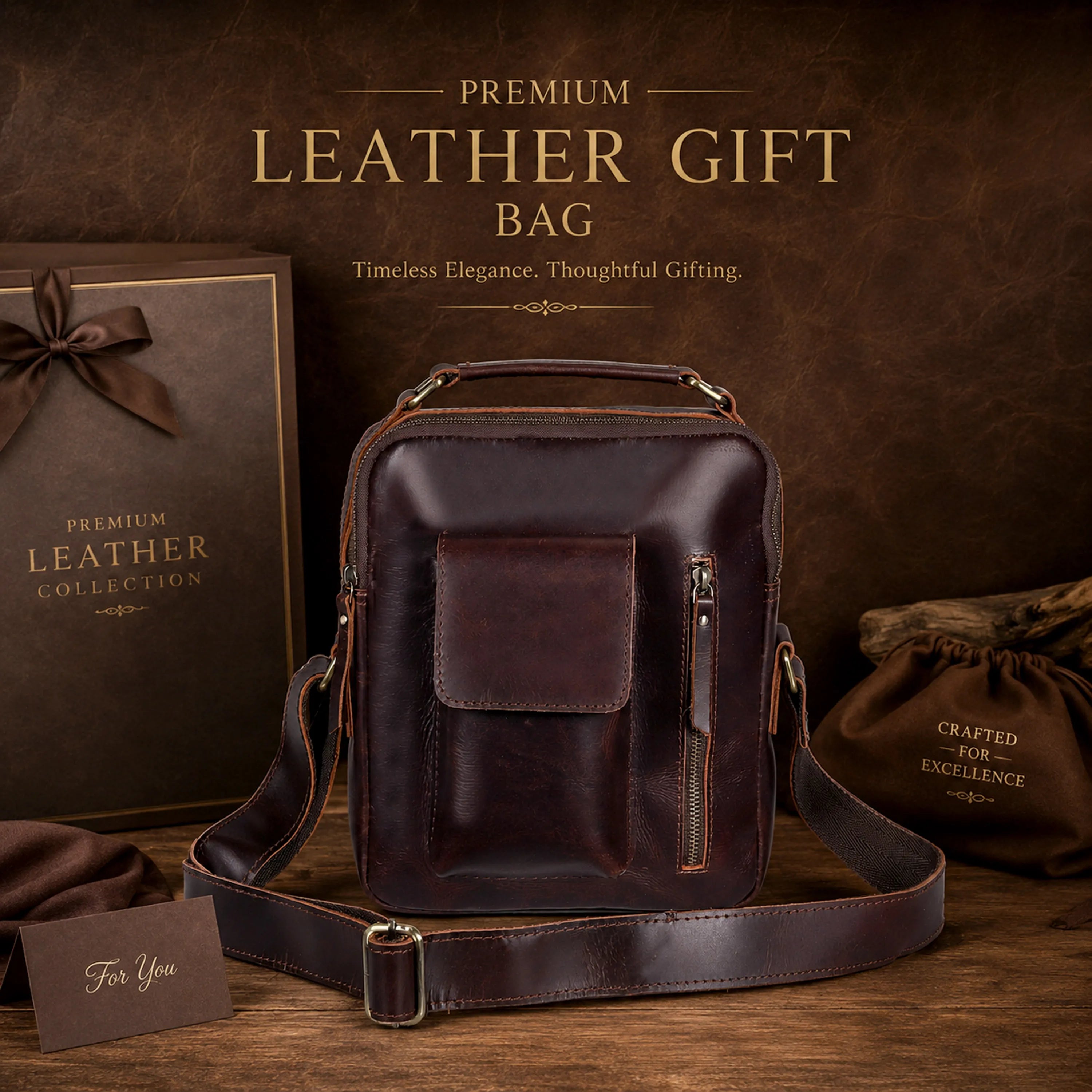 Vintage Urban Crossbody Leather Bag For Men and Women