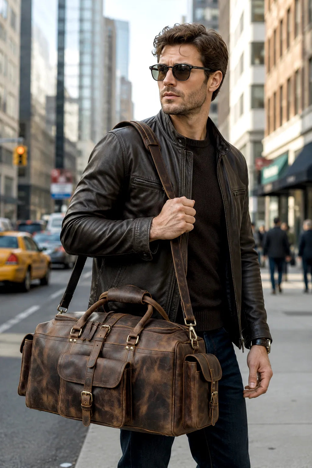 The Frontier Buffalo Leather Duffel