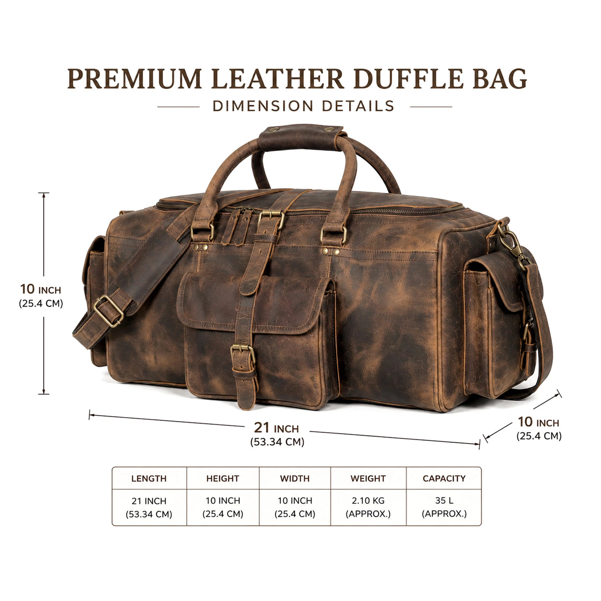 The Frontier Buffalo Leather Duffel
