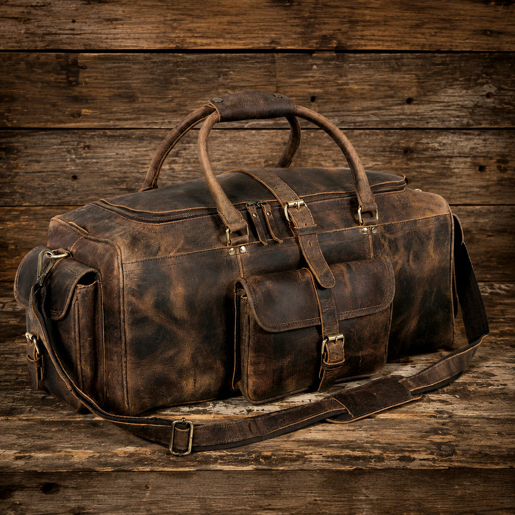 The Frontier Buffalo Leather Duffel