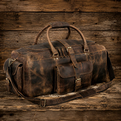 The Frontier Buffalo Leather Duffel