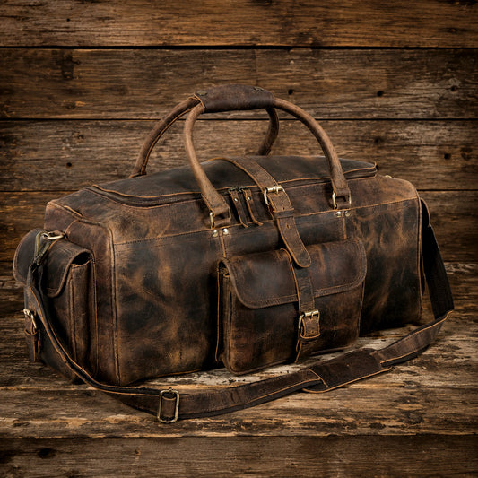 The Frontier Buffalo Leather Duffel