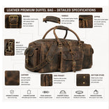 The Frontier Buffalo Leather Duffel