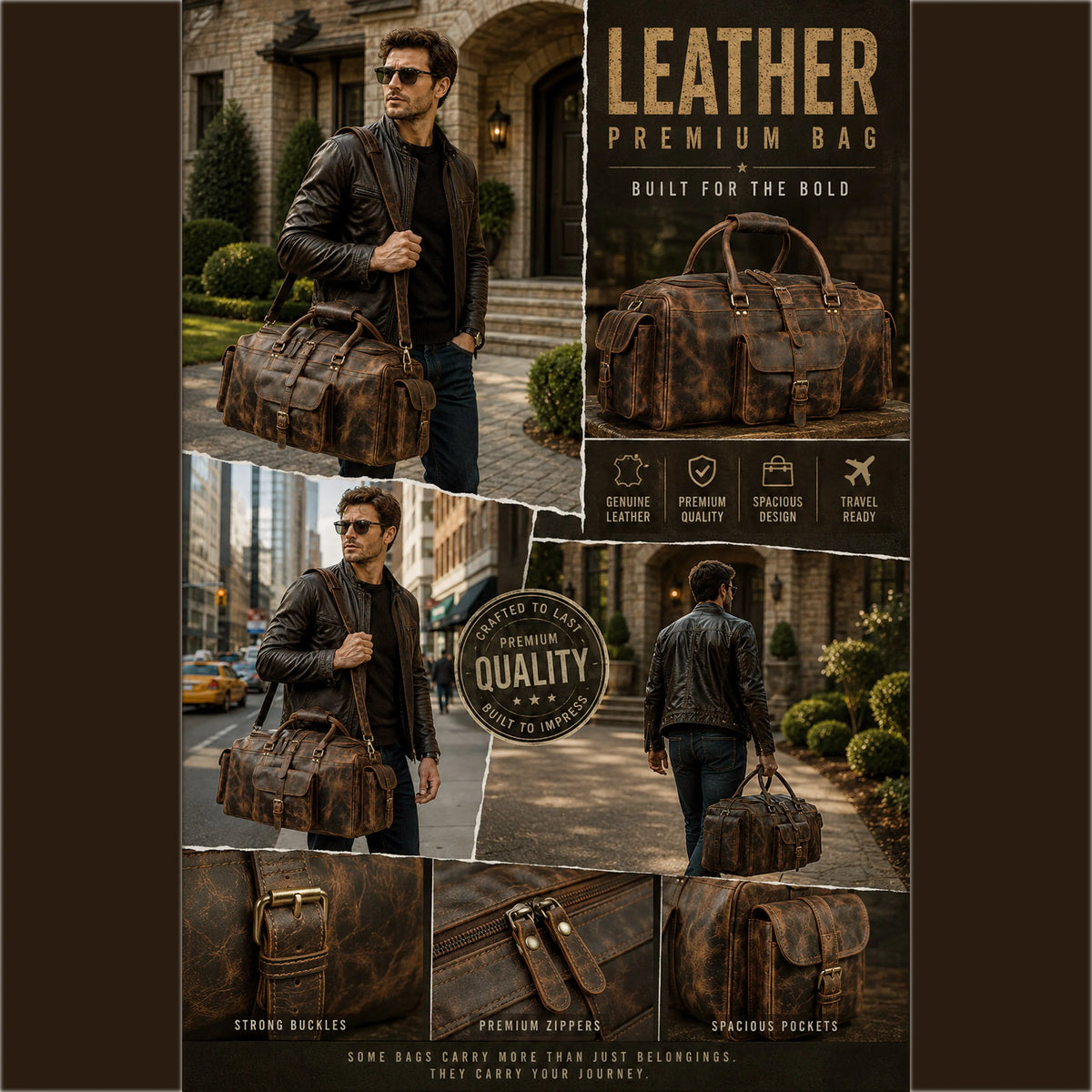 The Frontier Buffalo Leather Duffel