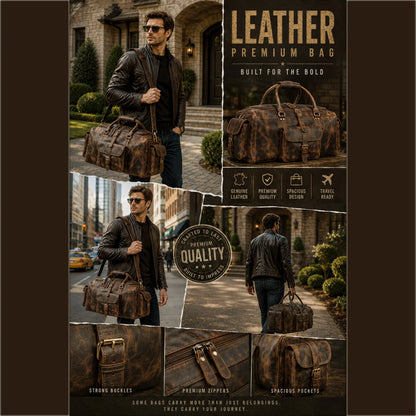 The Frontier Buffalo Leather Duffel