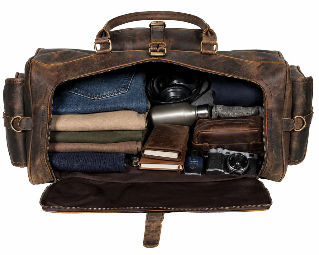The Frontier Buffalo Leather Duffel