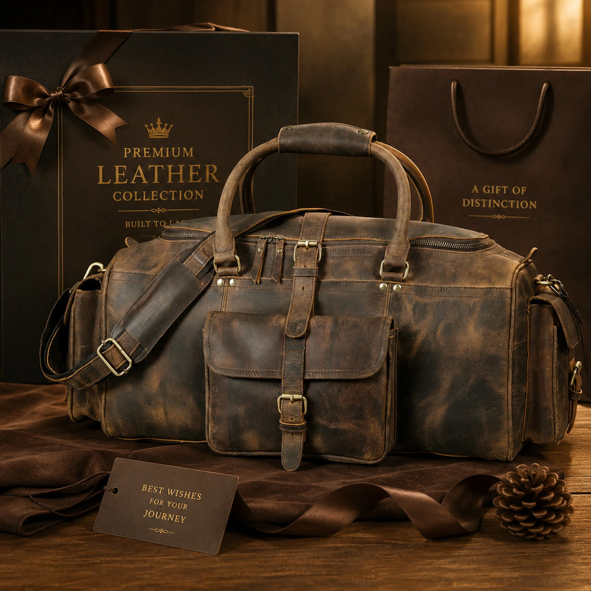 The Frontier Buffalo Leather Duffel