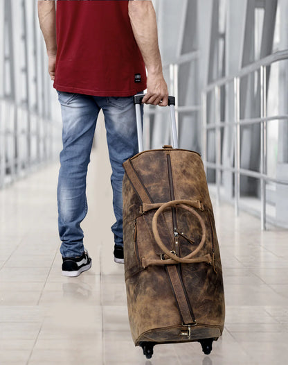 New York  Leather Trolley Duffel bag