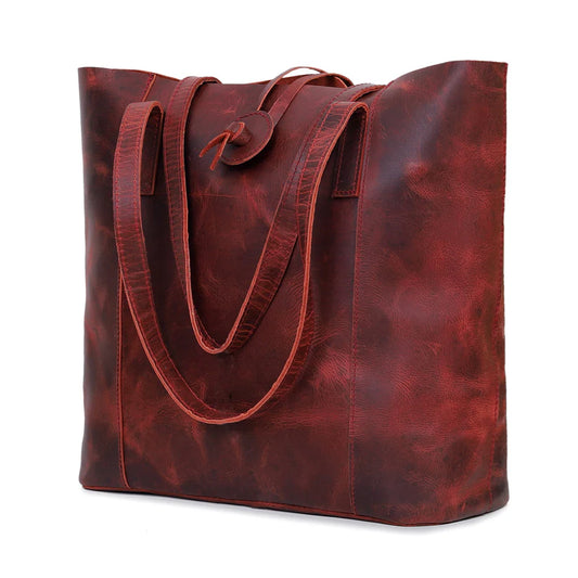 Montana Buffalo Burgundy Leather Tote Bag