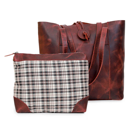 Montana Buffalo Burgundy Leather Tote Bag