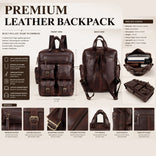 Multiutility Leather Backpack For Work & Travel
