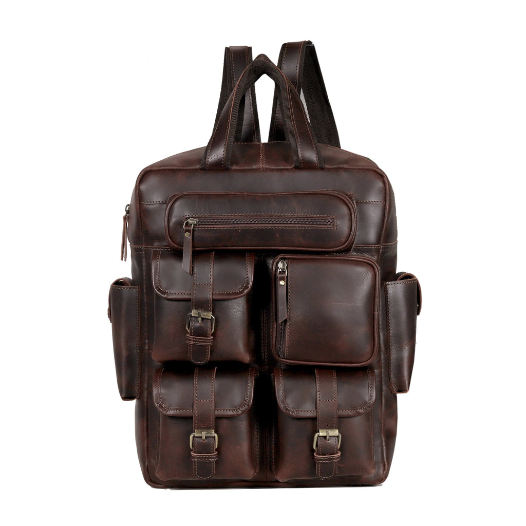 Multiutility Leather Backpack For Work & Travel