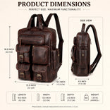 Multiutility Leather Backpack For Work & Travel