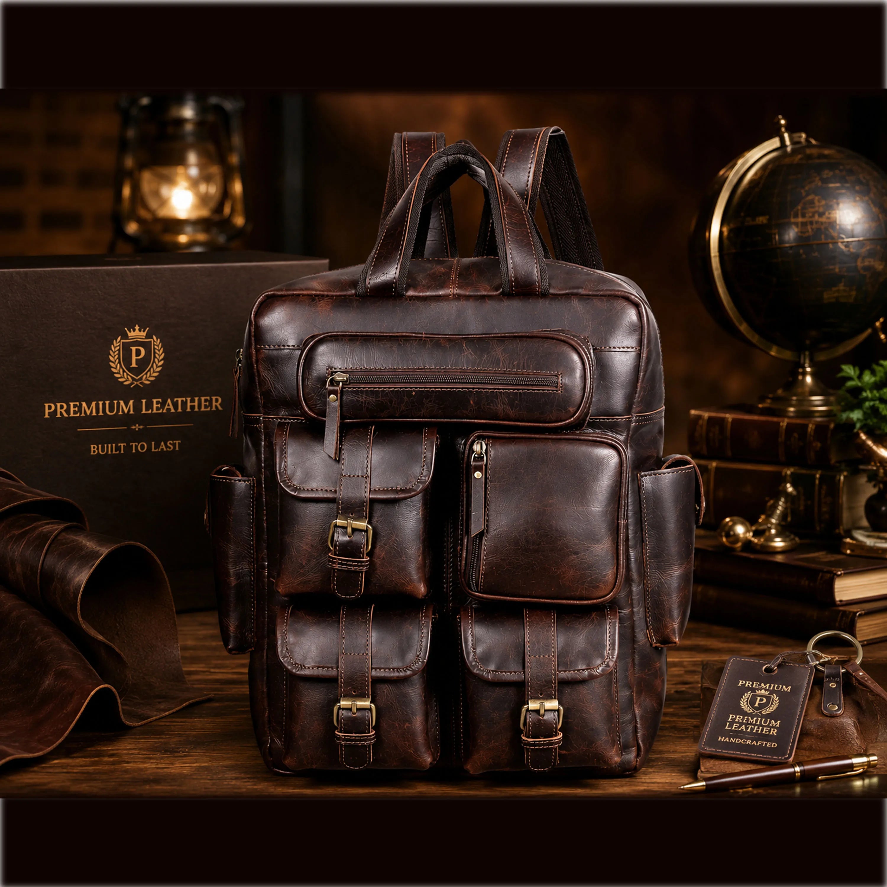 Multiutility Leather Backpack For Work & Travel