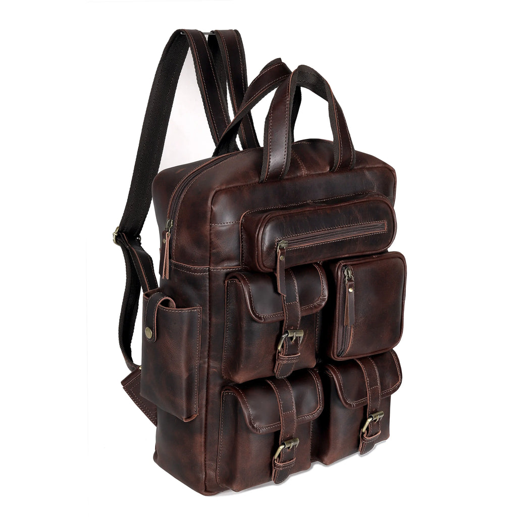 Multiutility Leather Backpack For Work & Travel