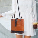 Vintage Chestnut Leather Tote – Rugged Elegance with Everyday Utility