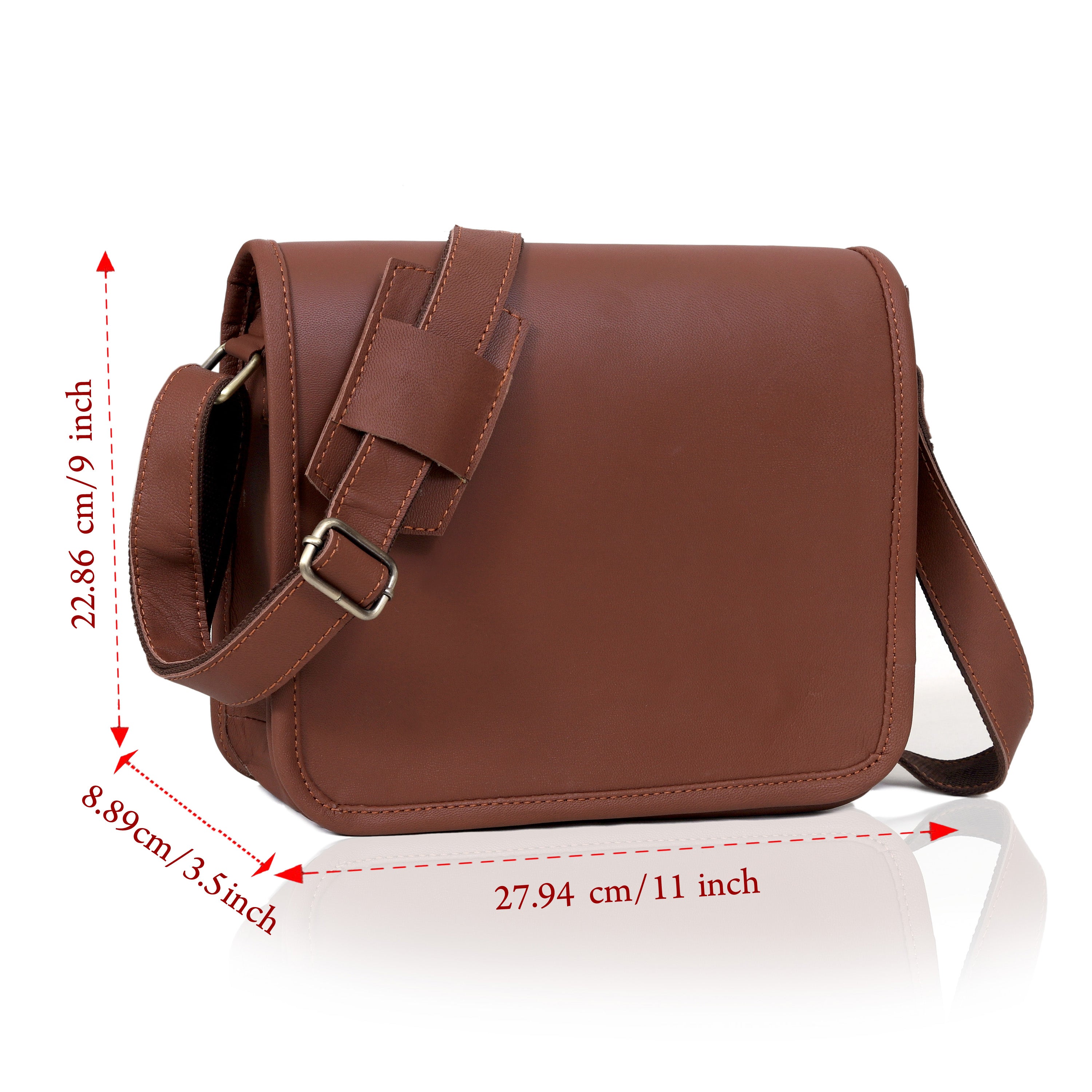 Classic Leather Messenger Bag – Vintage Style Crossbody Satchel for Everyday Use