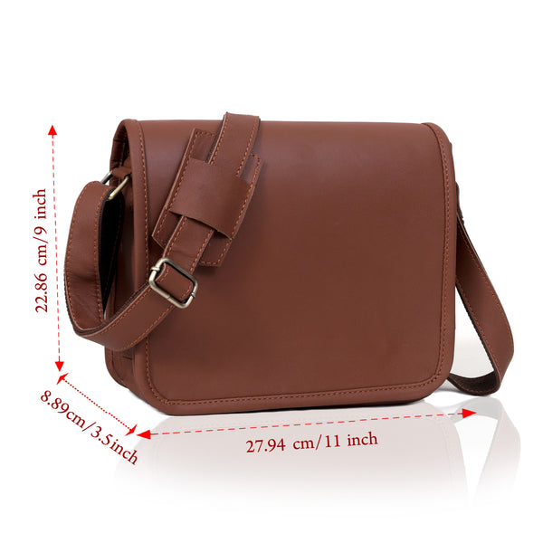 Classic Leather Messenger Bag – Vintage Style Crossbody Satchel for Everyday Use