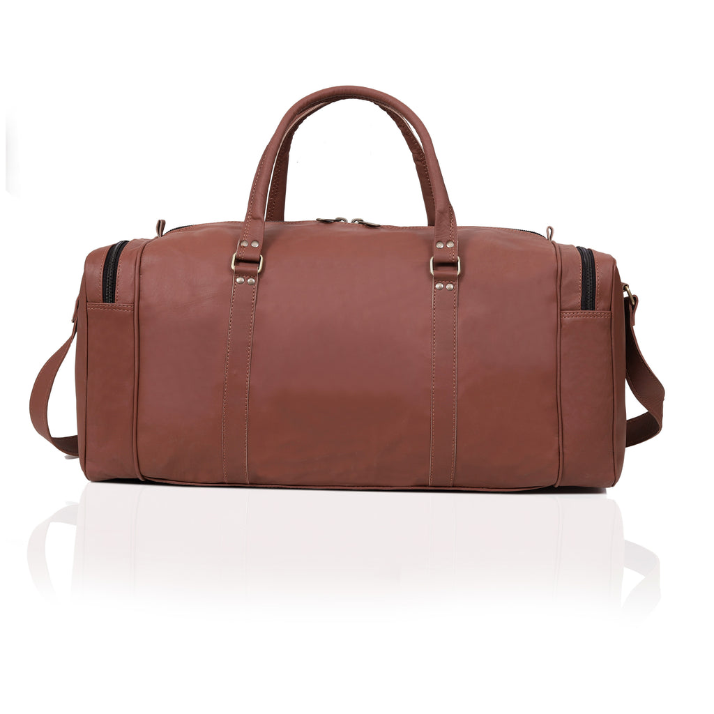 Classic Leather Duffel Bag – Genuine Full-Grain Leather Travel Bag