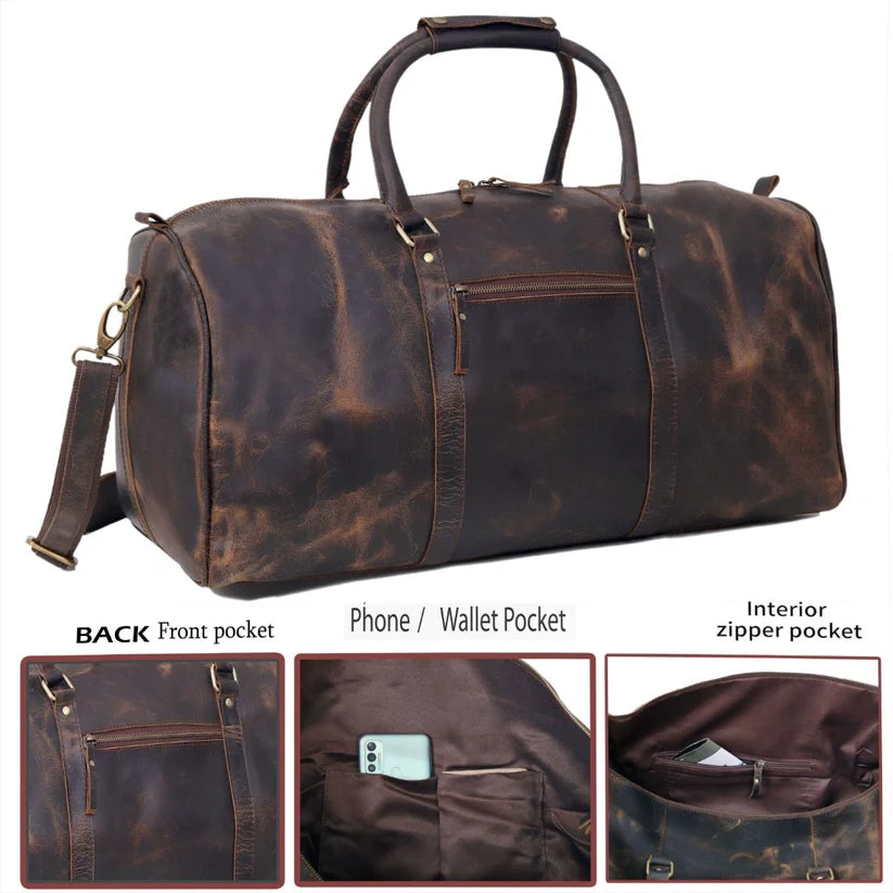 Lincoln Leather Duffel  Bag For Men