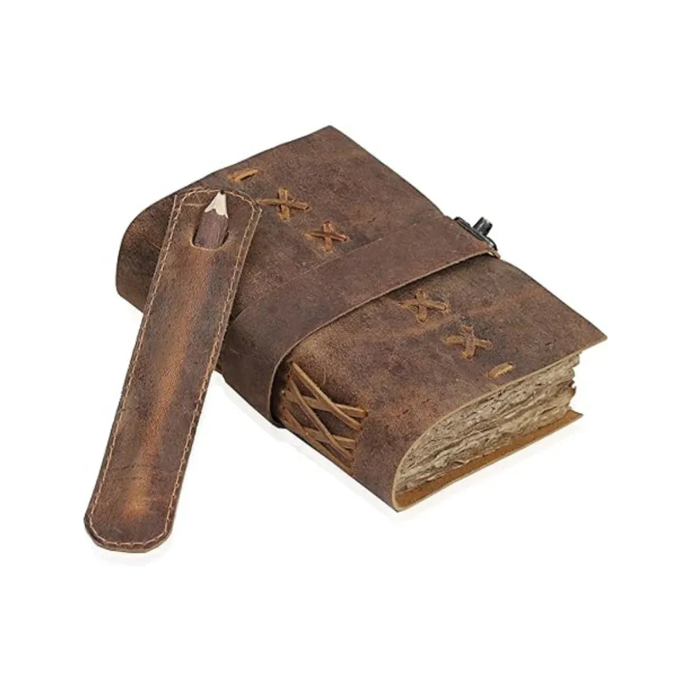 Leather Bound Vintage Journal for Women & Men - Book of Shadows - Lock Closure - 200 Pages