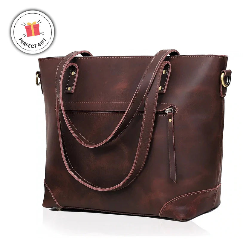 SCARLETT BUFFALO LEATHER TOTE BAG