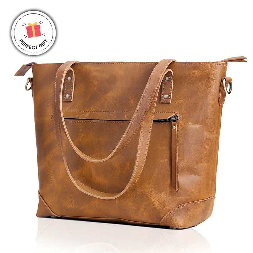 SCARLETT BUFFALO LEATHER TOTE BAG