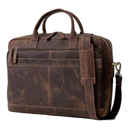 Vintage Leather Briefcase for Men and Women
