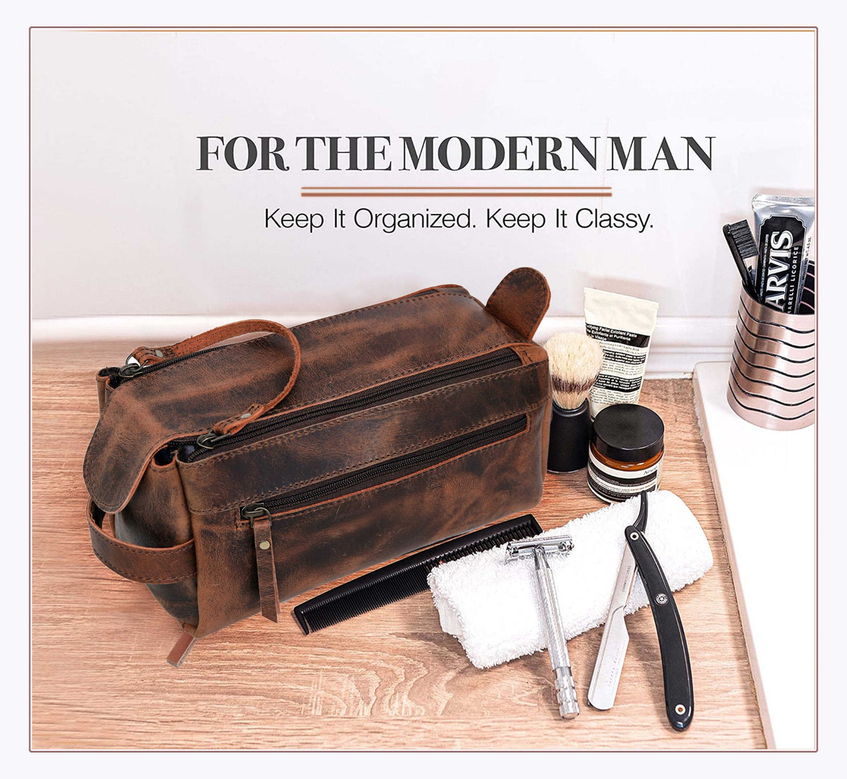 Leather Toiletry Bag