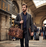 Hudson Leather Weekender Duffel Bag