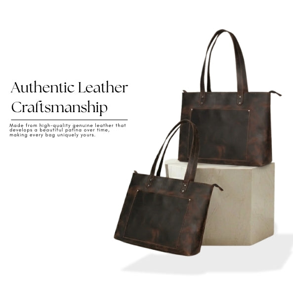 Manhattan Heritage Full Grain Leather Tote Bag