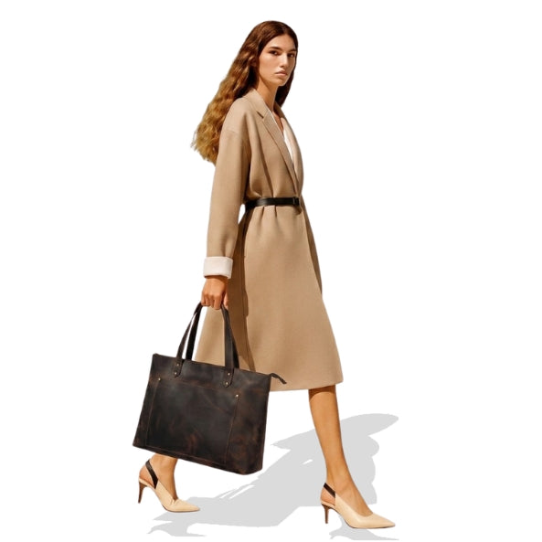 Manhattan Heritage Full Grain Leather Tote Bag